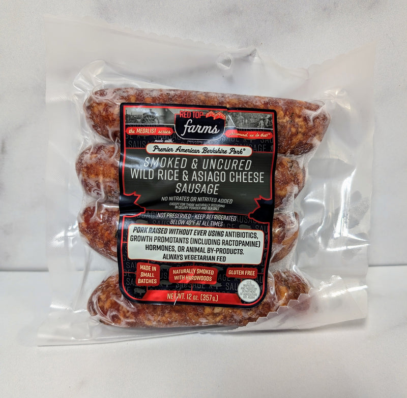 Uncured Wild Rice and Asiago Cheese Sausage