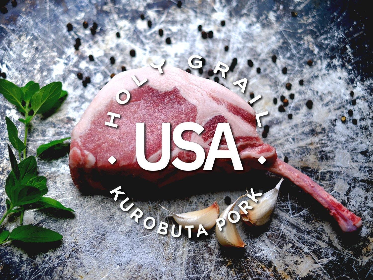 Kurobuta Pork Tomahawk Steak -14oz – Holy Grail Steak Co.