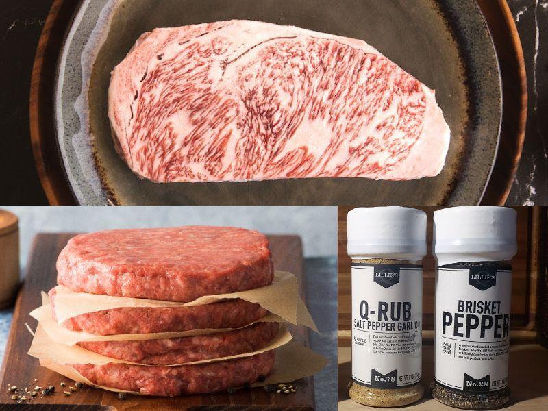 A5 Wagyu Strip Steak, Burgers, & Lillie's Q Dry Rub Pack Holy Grail