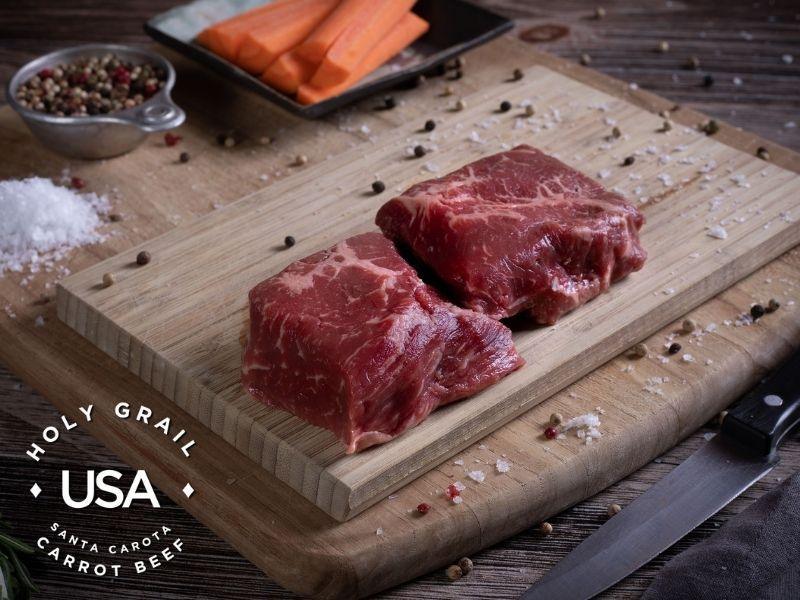 Santa Carota Carrot Finished Hibachi Strip Steak - Holy Grail Steak Co.